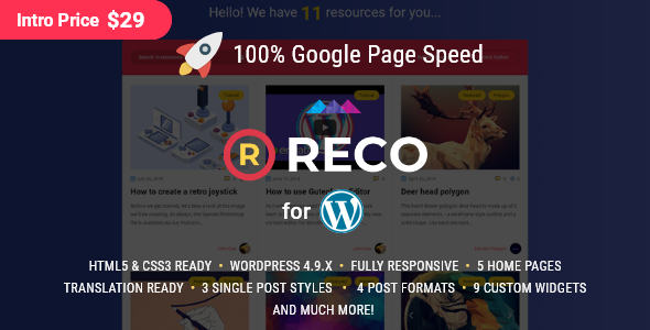 Reco - Minimal WP Theme for Freebies